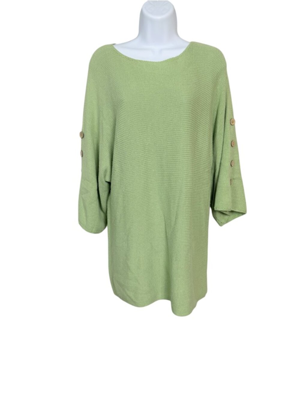 Coldwater Creek XL Sage Green Dolman Button Sleeve Sweater